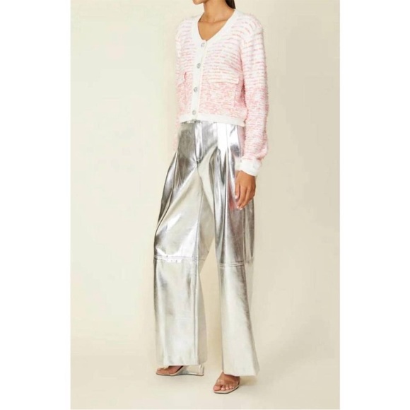 NWT Line & dot Newport cardigan in ivory‎ and pink - Picture 8 of 8